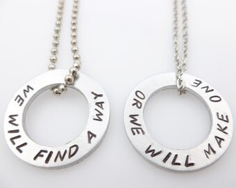 READY TO SHIP Long distance relationship matching Set We will find a way We will make one Long Distance Love living apart moving away gift