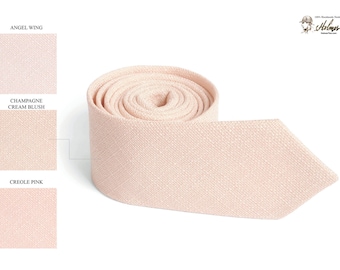 Champagne Cream Blush Tie Men's skinny Champagne Cream Blush tie Wedding Ties Necktie for Men FREE GIFT