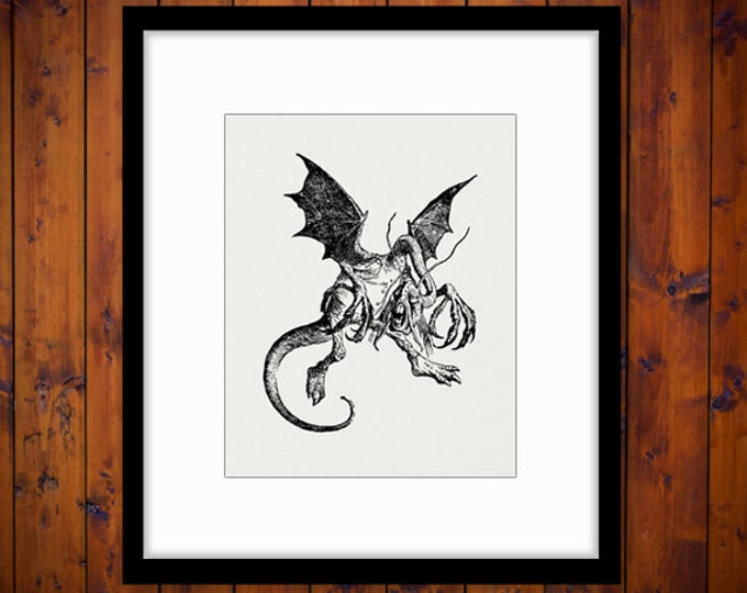 Digital Graphic Jabberwocky Alice in Wonderland Download Illustration Printable Image Jpg Png Eps HQ 300dpi No.1762