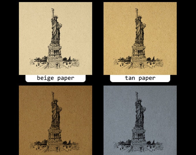 New York City Statue of Liberty Digital Graphic Image Printable Download Antique Clip Art Jpg Png Eps HQ 300dpi No.2767