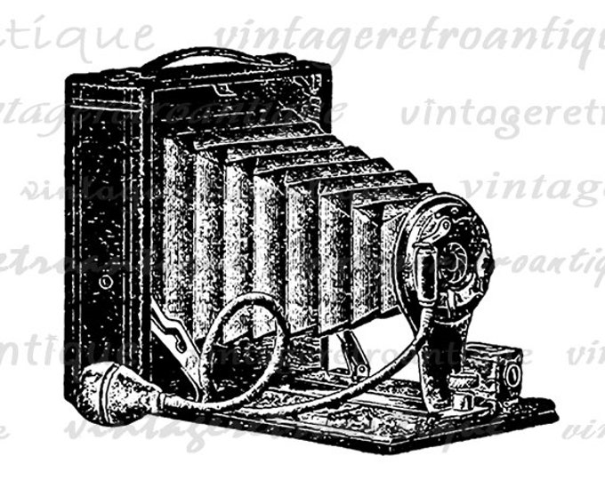 Printable Image Old Camera Clip Art Graphic Illustration Digital Download Antique Clip Art Jpg Png Eps HQ 300dpi No.1485