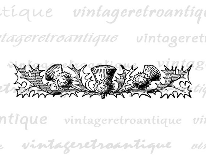 Floral Banner Digital Printable Image Download Graphic Illustration Antique Clip Art for Transfers Making Prints etc HQ 300dpi No.2272