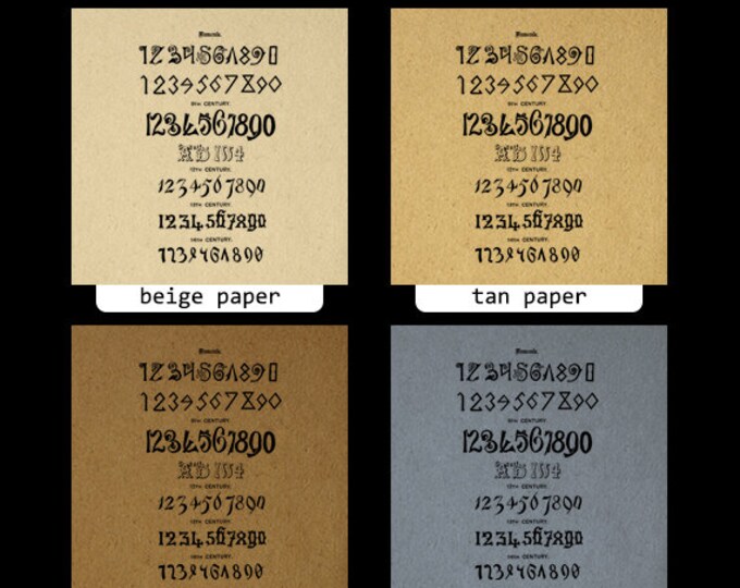 Antique Numbers Printable Digital Graphic Numerals Download Image Jpg Png Eps HQ 300dpi No.422