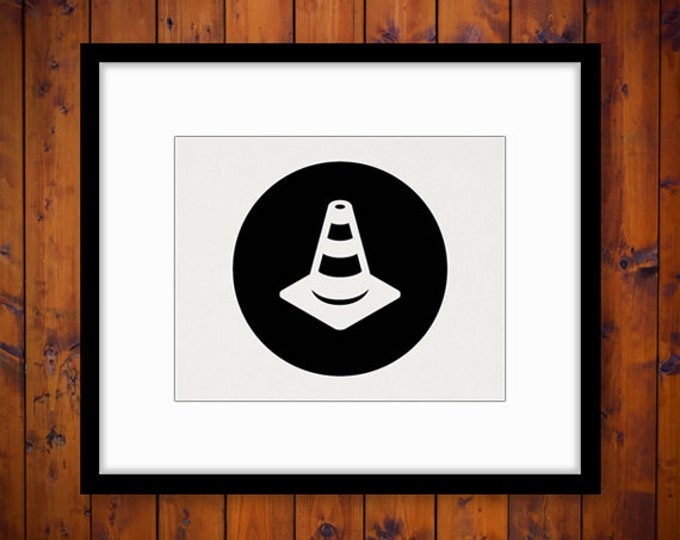 Construction Cone Printable Digital Graphic Construction Icon Image Download Vintage Clip Art Jpg Png Eps HQ 300dpi No.4360