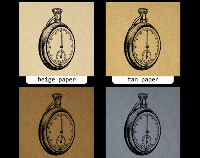 Antique Pocket Watch Digital Image Download Printable Graphic Vintage Clip Art Jpg Png Eps HQ No.1497