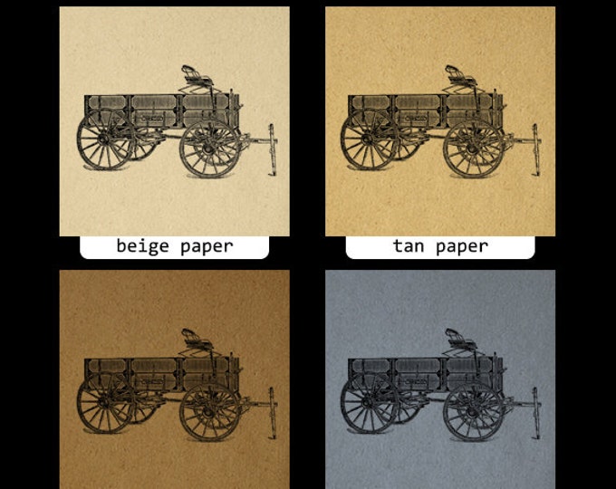 Old Wagon Digital Image Download Printable Graphic Vintage Clip Art Jpg Png Eps HQ No.1517