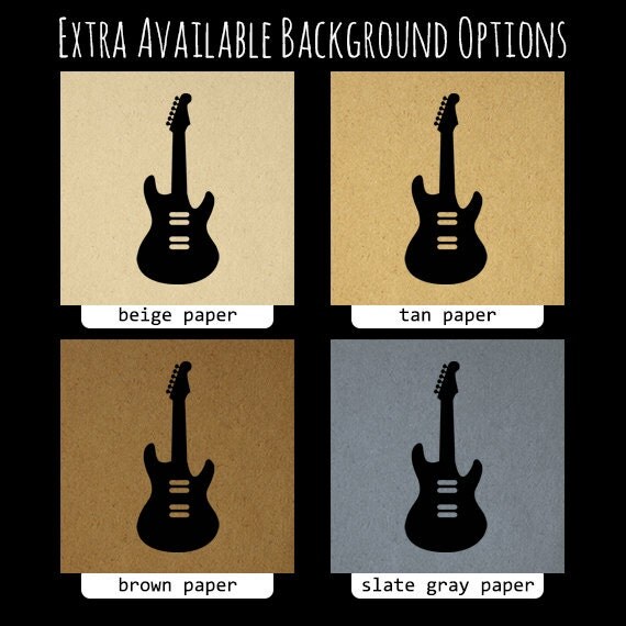 Electric Guitar Printable Graphic Download by VintageRetroAntique