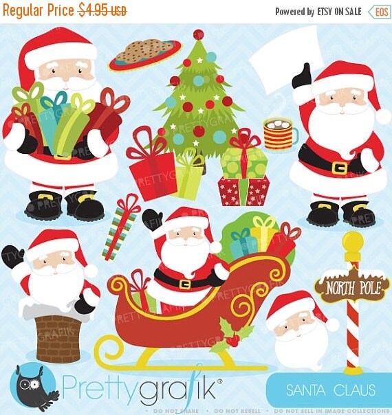 80% OFF SALE Christmas clipart commercial use,Santa Claus vector graphics, digital clip art, digital images - Cl607 Il_570xn