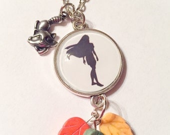Pocahontas jewelry, pocahontas necklace, pocahontas pendant, pocahontas inspired, disney jewelry, disney inspired, meeko, leaf jewelry