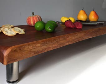 Butcher Block with Legs, Charcuterie Boards,Long Cutting Board,Butcher Block, Cheese Board,Live Edge Tray,Engraved Wood Cutting Board,Cherry