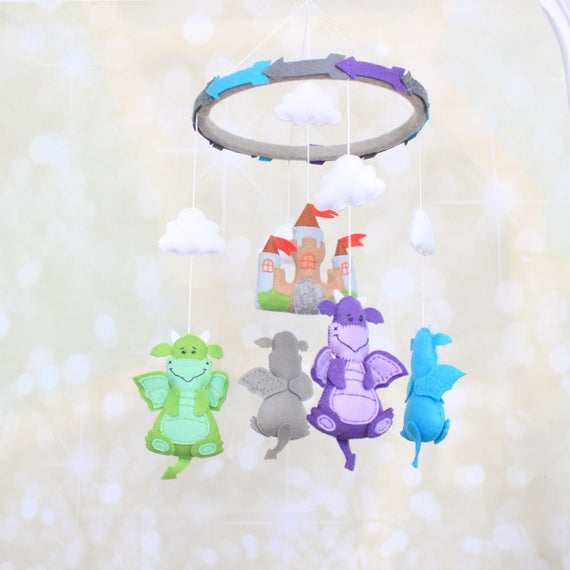 Dragon mobile baby mobile nursery mobile Dragon nursery Baby
