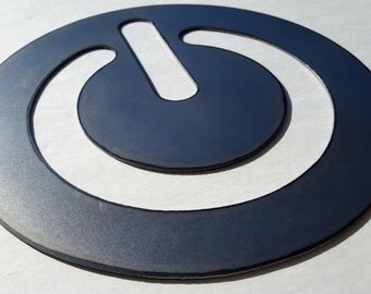 Power Button Metal Sign