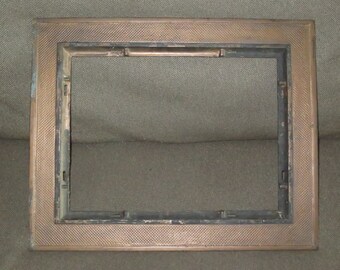 Antique Cast Iron Furnace Stove Frame Surround , Architectural Salvage , Iron Art