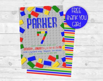 LEGO INVITATION, Printable LEGO Invitation, Lego Party Invitations, Lego Birthday Invitation