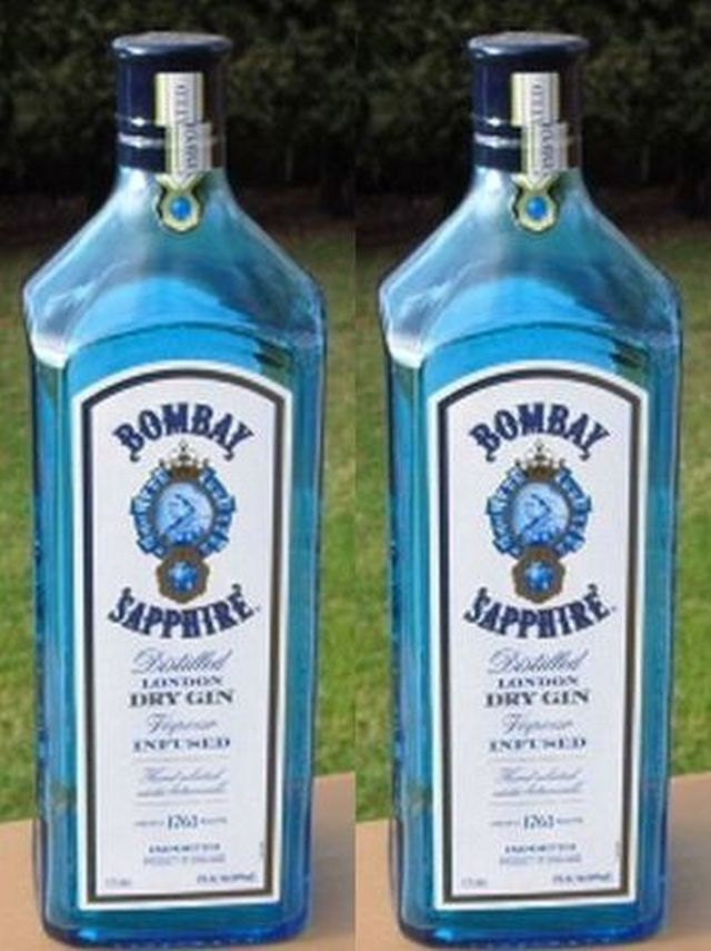 2 BOMBAY SAPPHIRE GIN 1.75 Liter 1.75L empty recycled liquor