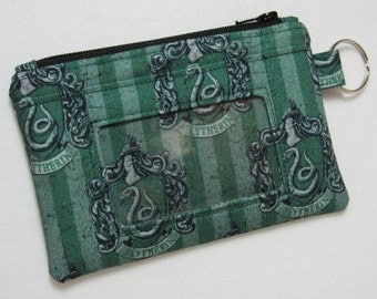 Limited! Harry Potter Hogwarts Slytherin Keychain ID Wallet, Student / Teacher / Work ID, Badge Holder, Coin Purse - 2 Options for ID Pocket