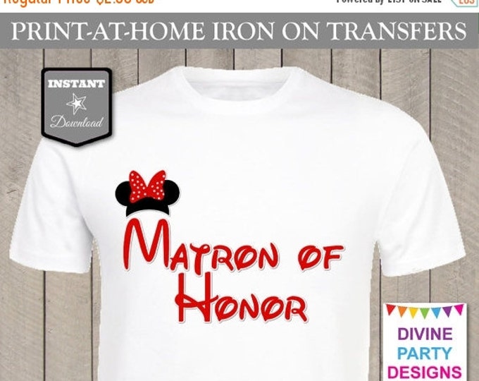 SALE INSTANT DOWNLOAD Print at Home Girl Mouse Matron of Honor Printable Iron On Transfer / Shirt / Wedding / Bachelorette Party /Item #2493