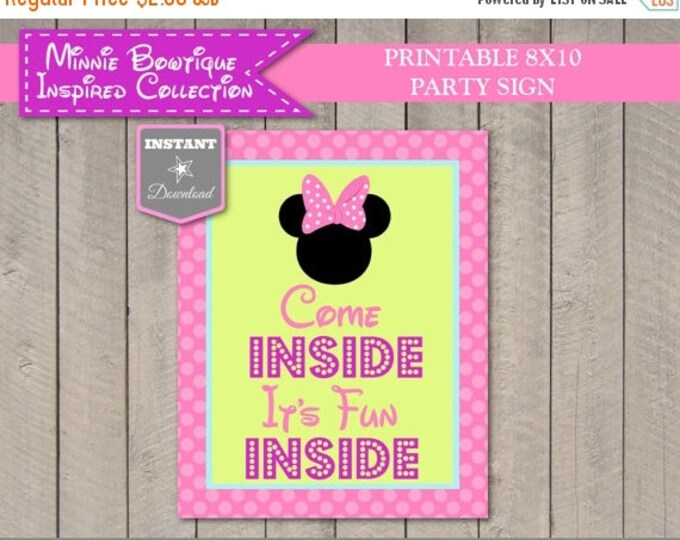 SALE INSTANT DOWNLOAD Mouse Bowtique Printable 8x10 Come Inside, It's Fun Inside Party Sign/ Birthday / Bowtique Collection / Item #2204