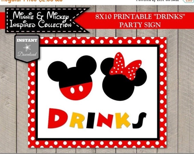 SALE INSTANT DOWNLOAD Girl and Boy Mouse 8x10 Printable Drinks Party Sign / Girl & Boy Mouse Collection / Item #2104