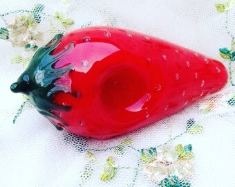 Strawberry Glass Pipe, Glass Smoking Pipe, Glass Pipe, Pipe, Girly Pipe, Cute Pipes, Strawberry, Glass Fruit Pipe, Pipes