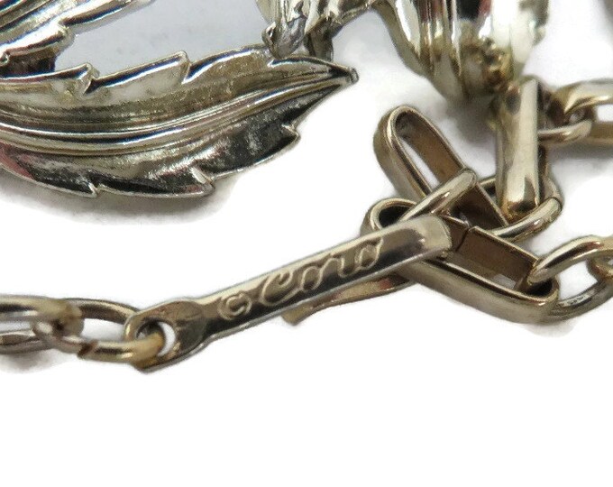 Coro Leaf Necklace, Vintage Gold Tone Choker, Signed Designer Jewelry, 11 Inch Necklace, Perfect Gift, Gift Box