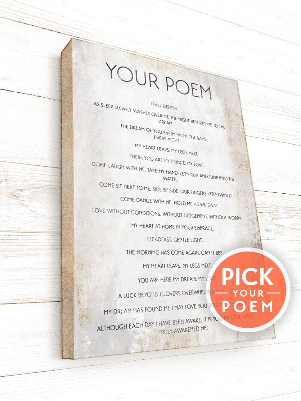 Poem On Canvas Custom Poem Print On Canvas Rustic Vintage