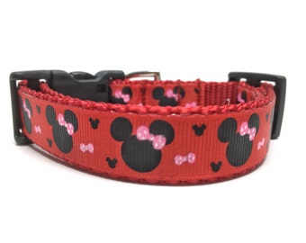 Red Minnie Disney Small Dog Collar