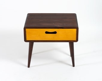 Mid Century Modern Side Table - Single Drawer