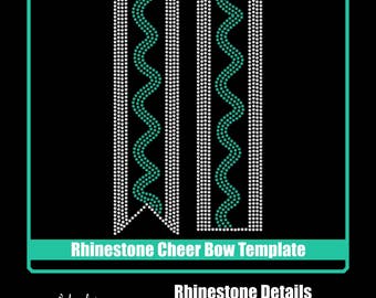 Cheer Bow - Rhinestone Transfer Template - Digital Download