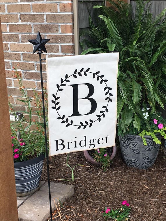 Custom Garden Flag   Canvas Garden Flag   Monogram Flag