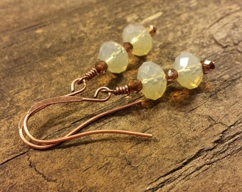 Opal Earrings, Sand Opal Earrings, Crystal Earrings, Dangle Earrings, Boho Earrings, Drop Earrings