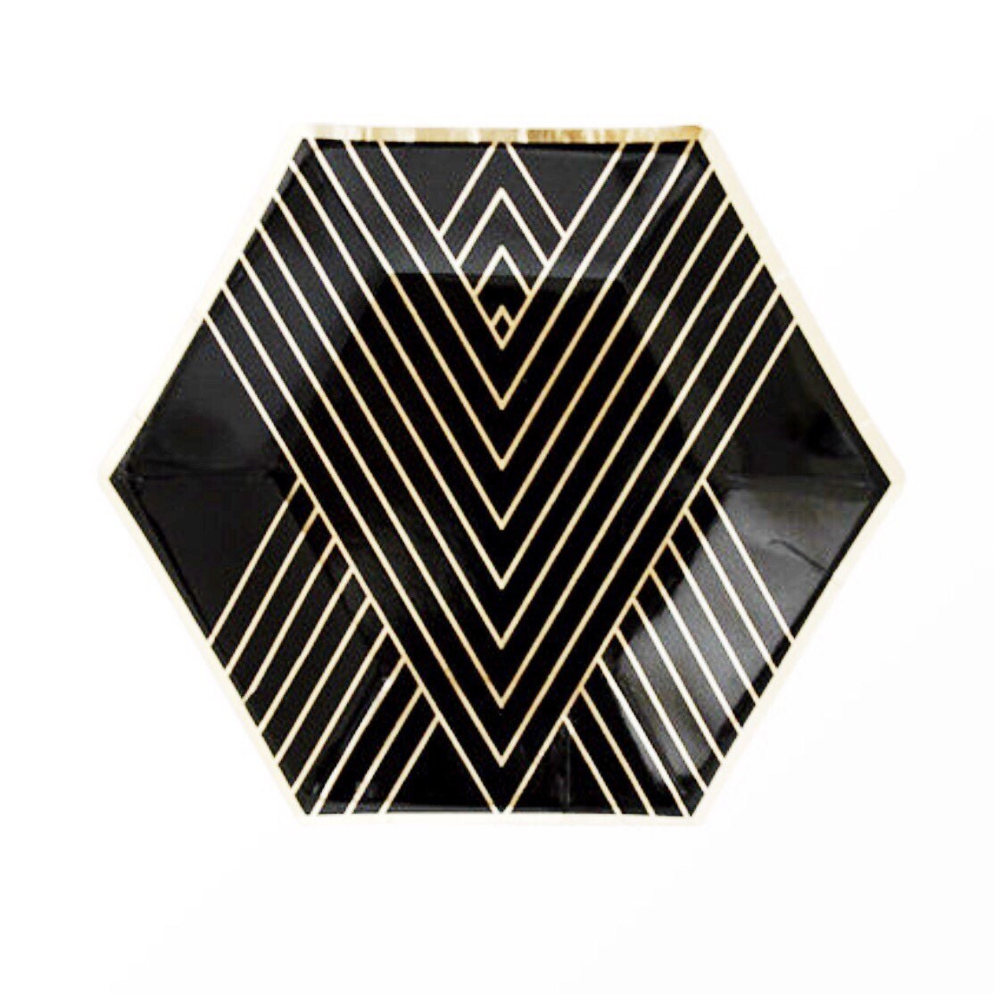Black and Gold Party Dessert Plate Black and Gold Plate Set