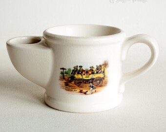 Vintage Wade Ceramic Shaving Mug with Picture of London to Bath Steam Coach