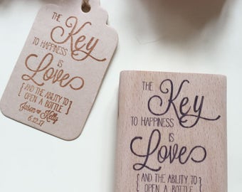 custom Stamps -Key to Happiness, key of happiness- Wedding Favor Stamp and Favor Idea -Thank You stamp-wedding stamp -
