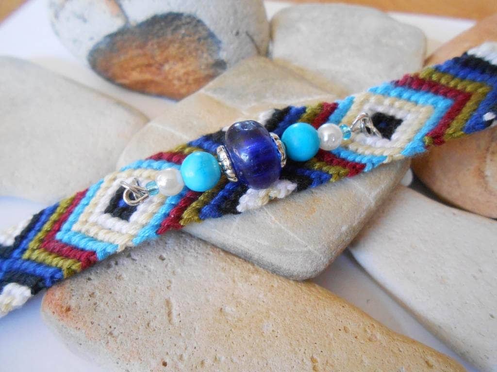 Woven Bracelet Wrap Braided Embroidery Thread Fabric