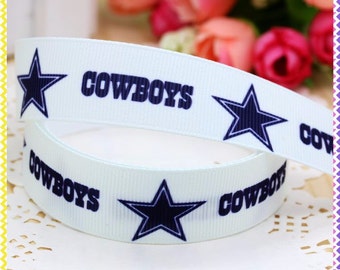 3/8" or 7/8" DALLAS COWBOYS grosgrain ribbon 5, 10 or 25 yards.
