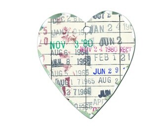 Heart Necklace for Women - Gifts for Book Readers - Library Due Date Card