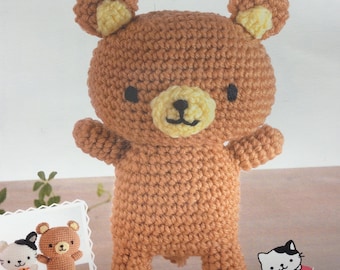Japanese Hamanaka Crochet Bear Craft Kit- Brown Bear 22 x 15 cm. Amigurumi Bear Kit.