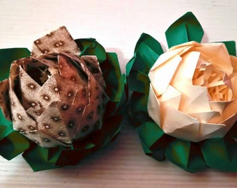 Their flower, water lily, paper flowers, origami, paper flower