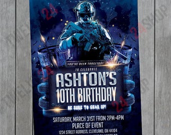 Paintball Invitation - Paintball Birthday - Paintball Party - Paintball Birthday Invitation