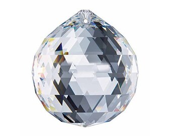 8558 CRYSTAL 50mm Swarovski Strass Crystal Ball, Fengshui Crystal Ball, Vintage Clear Swarovski Crystal Prism