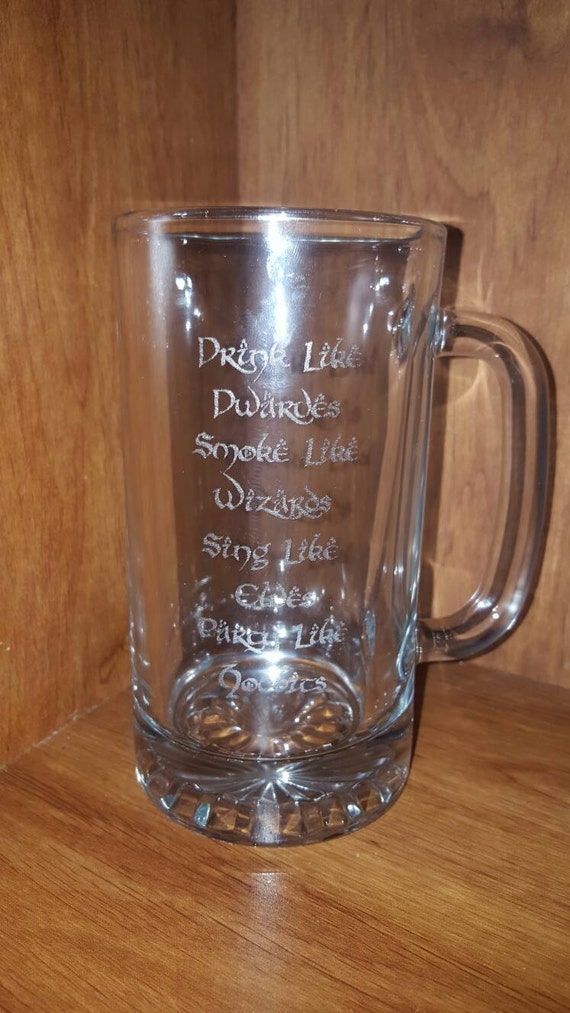 Laser Engraved Lord of the Rings Inspired Beer Mug Gifts for