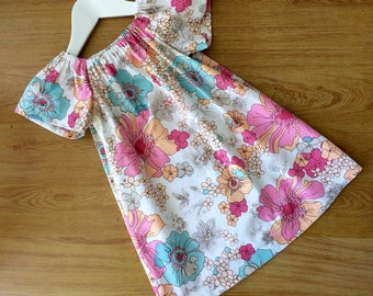 Pretty seaside dress, handmade , girls dress.size 3.