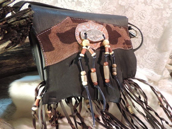 Handmade leather bag Unisex Tribal A lot went into making