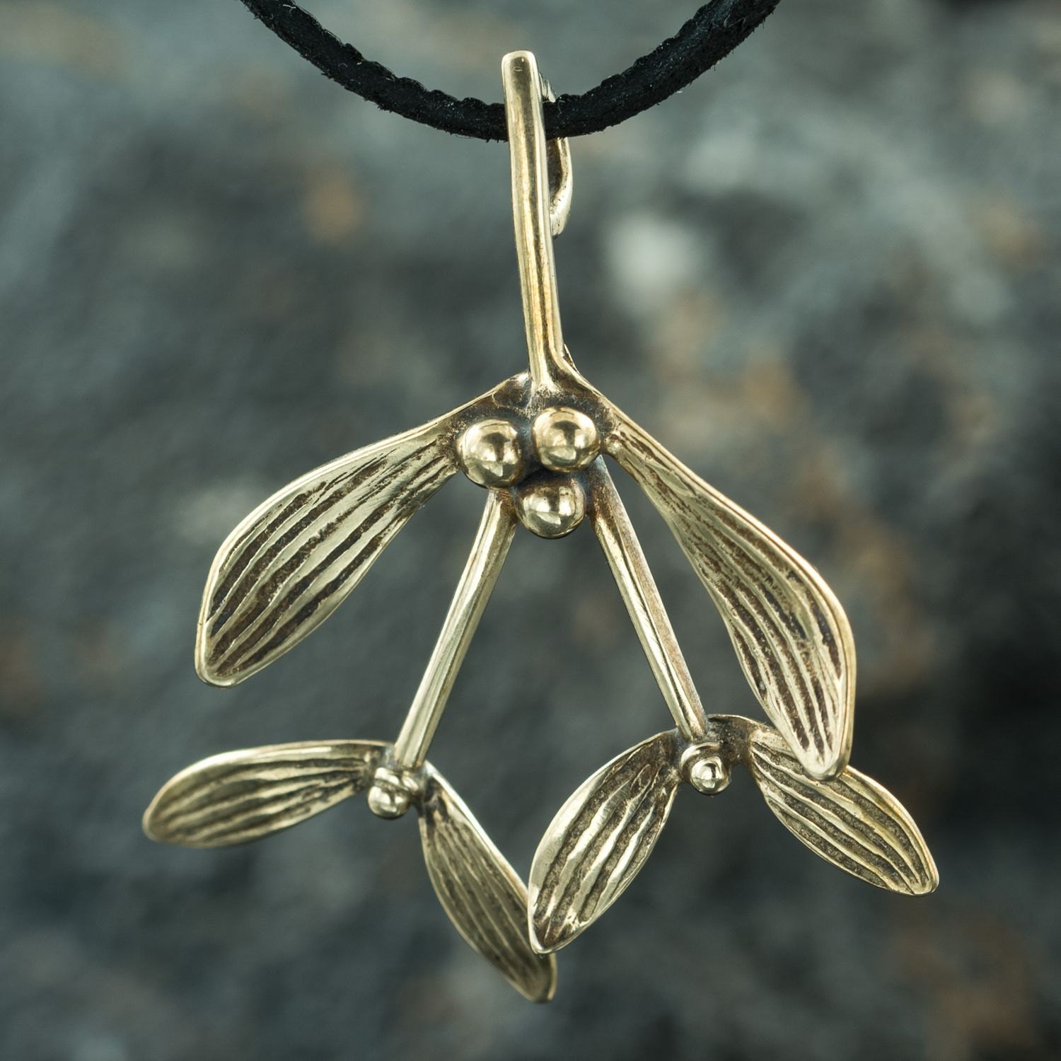 DRUID Mistletoe BRONZE Celtic Pendant Necklace Jewelry