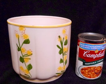 Relpo; Ceramic Planter; Vase; Container; Pot Cover; Handpainted Flowers; Approx. 5 x 5 in. Very Nice !!!
