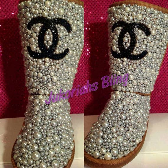 Bling ugg style fashion logo womens winter fur boots