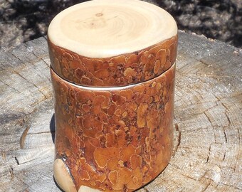 Tall Pinon Salt Cellar / Treasure Keeper with Drop-on Lid. May be purchased alone or with Maldon Sea Salt.