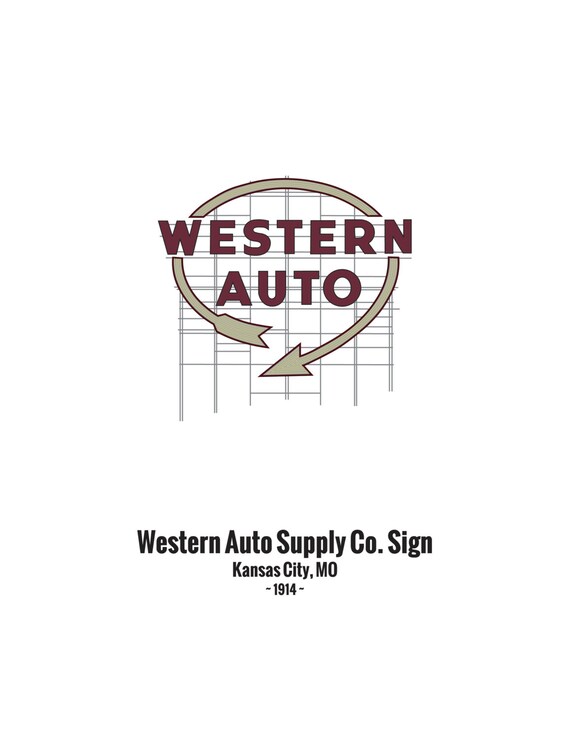 Items similar to Western Auto Sign Kansas City, Missouri on Etsy
