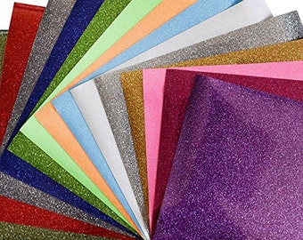 5 A4 size Glitter HTV, Heat Transfer Vinyl, tshirt vinyl, iron on vinyl